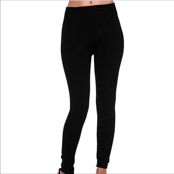 Black Fleece Lined Leggings - Picture 2 of 8